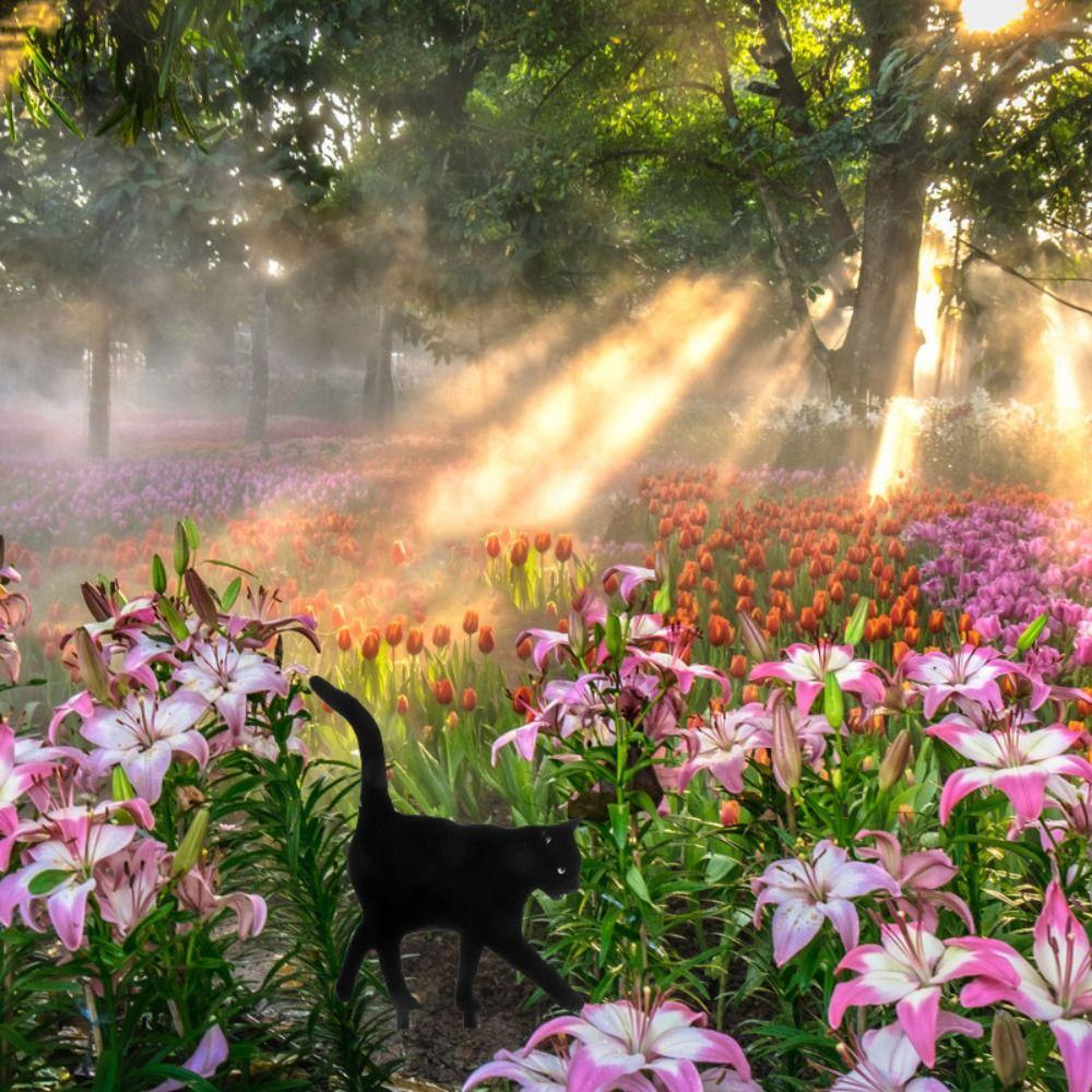 Acrylic Acrylic Cat Stake Waterproof Simulation Black Cat Statue Cat Garden Stake  Outdoor