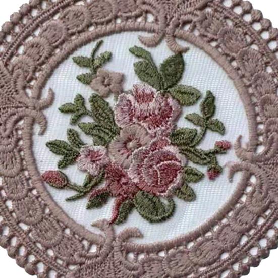 Plate Mat Exquisite Embroidery Desktop Decoration Round INS Style Table Coaster for Photo