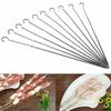 12PCS Stainless Steel BBQ Skewers Hooked Handle Grill Skewers Kabob Sticks  Vegetable Skewering