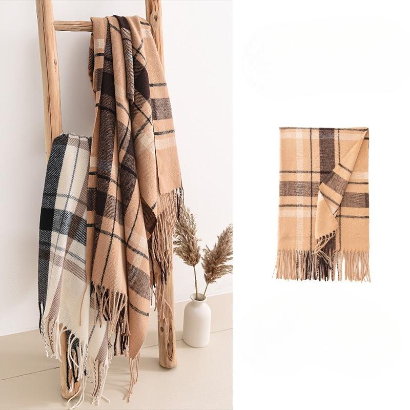 British Style Scarf Women's Atmosphere New Scarf Autumn and Winter Thickening Versatile Atmosphere Warm Scarf