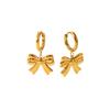 Chic Bow Coil Earrings: European & American Style In Stainless Steel