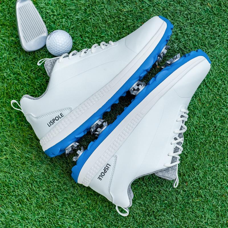 Spike Wasserdichte Golf-Sneaker für Herren Damen Schnürschuhe Rutschfeste Sport-Golfschuhe für Alle Wetterbedingungen Laufschuhe