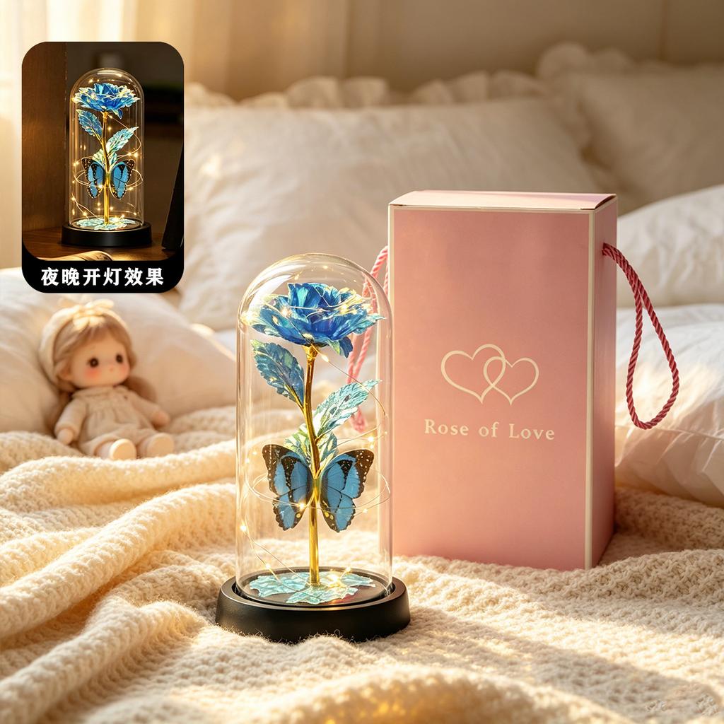 LED Bedside Night Light, Premium Forever Rose Gift