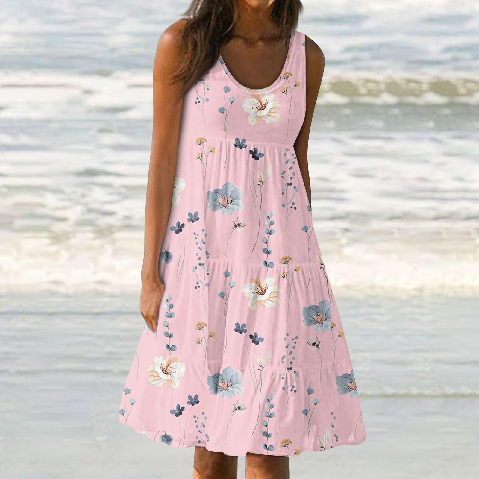 Женские платья-жилеты Лето-весна Плиссированные богемные платья Симпатичные струящиеся — фото 12