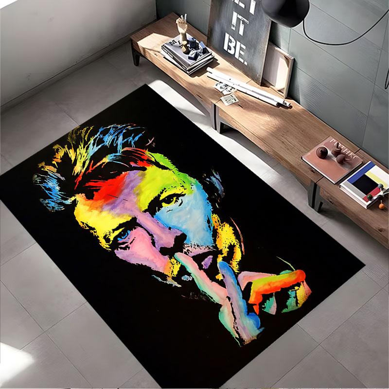 Colorful Silence Face Art Carpet suitable as a non-slip mat for the living room or bedroom sofa