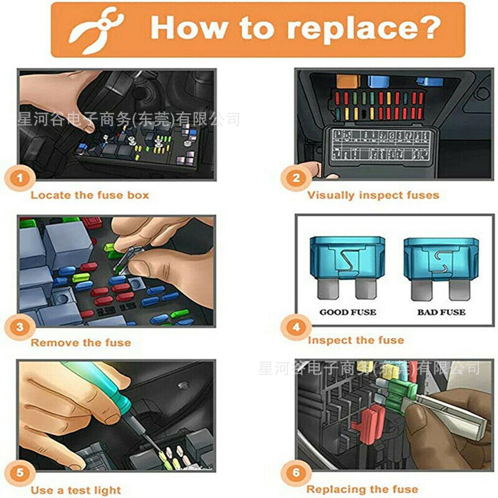 100/180 Piece Automotive Fuse Set Complete Range of Current Specifications. Color-Coded Amperage for Quick Identification; High-Quality Conductive