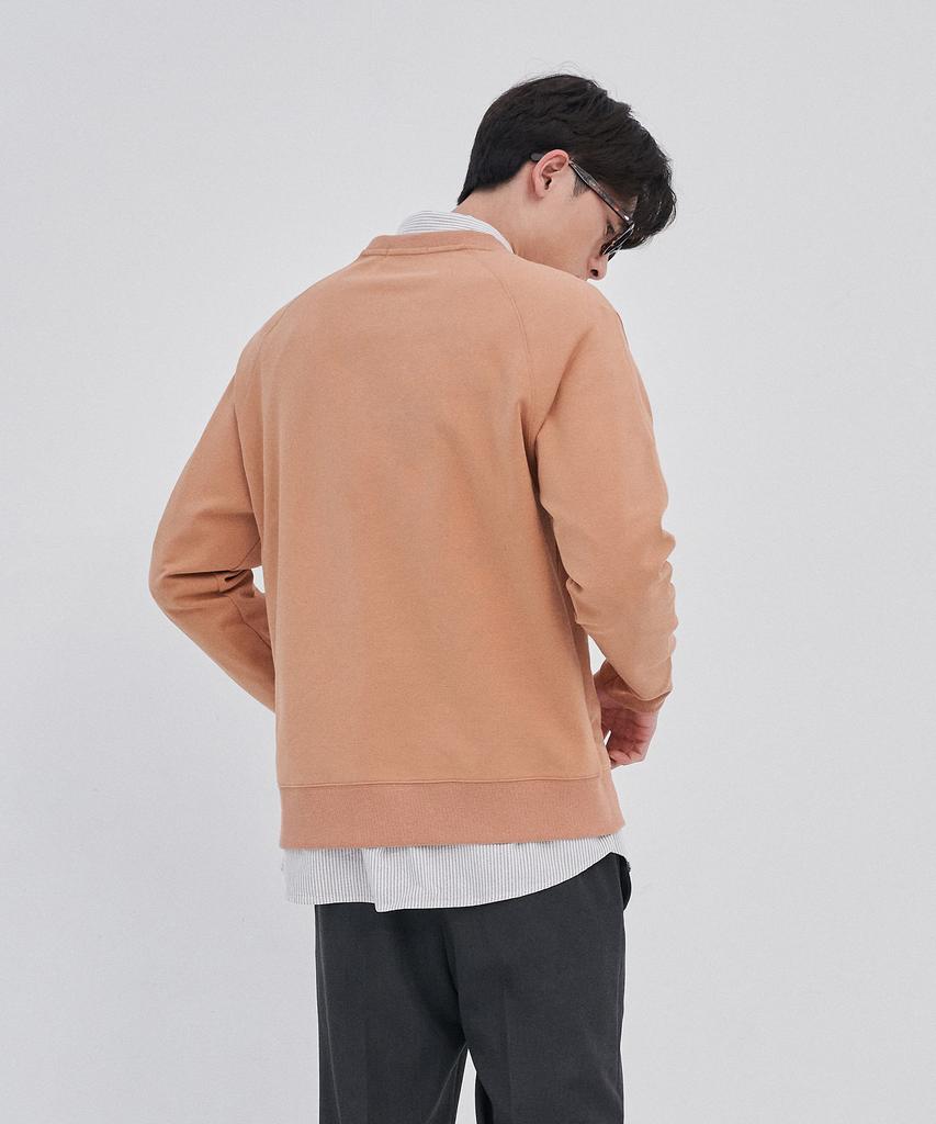 BASIC HOUSE Uni Recycled Semi-Overfit Sweatshirt Orange Lwts0101