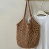 Borsa Intrecciata Vuota Borsa a TOTE in Paglia di Grande Capacità Borsa Elegante a Spalla Singola per Viaggio Spiaggia Shopping