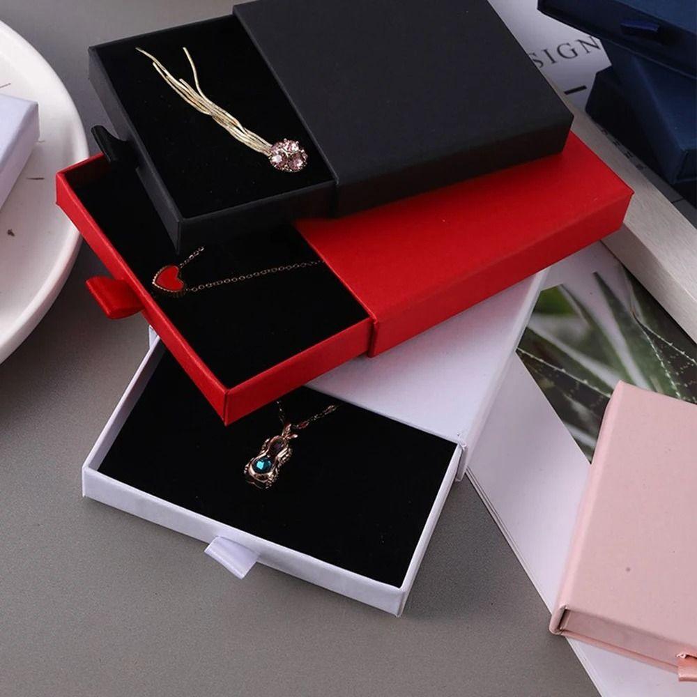 Sponge Inside Jewelry Packaging Box Kraft Paper Jewelry Display Case  Festival Gift