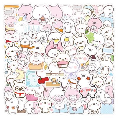 100 Cartoon Rabbit Maru Stickers for Scrapbooking, DIY Stationery, Phone & Notebook Decoration