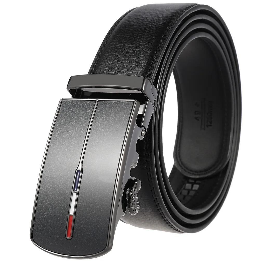 Men's Leather Belts Fashion Automatic Buckle Cowskin Male Belts Luxury Designer Black Brown 3.5cm