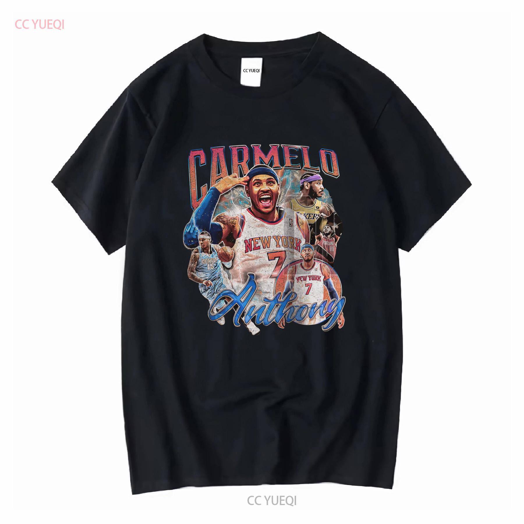 

Carmelo Anthony T Shirt Basketball Classic 90s long or short sleeves vintage Washed Versatile Unisex Soft Stretched 4XL