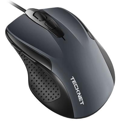 TeckNet Kabelgebundene USB 6 Tasten Vor und Zurück DPI Hoch Kompatibel mit Windows und Plug & Play Maus, Optisch, (mit Knöpfen), 1000/2000 Präzision, 11,