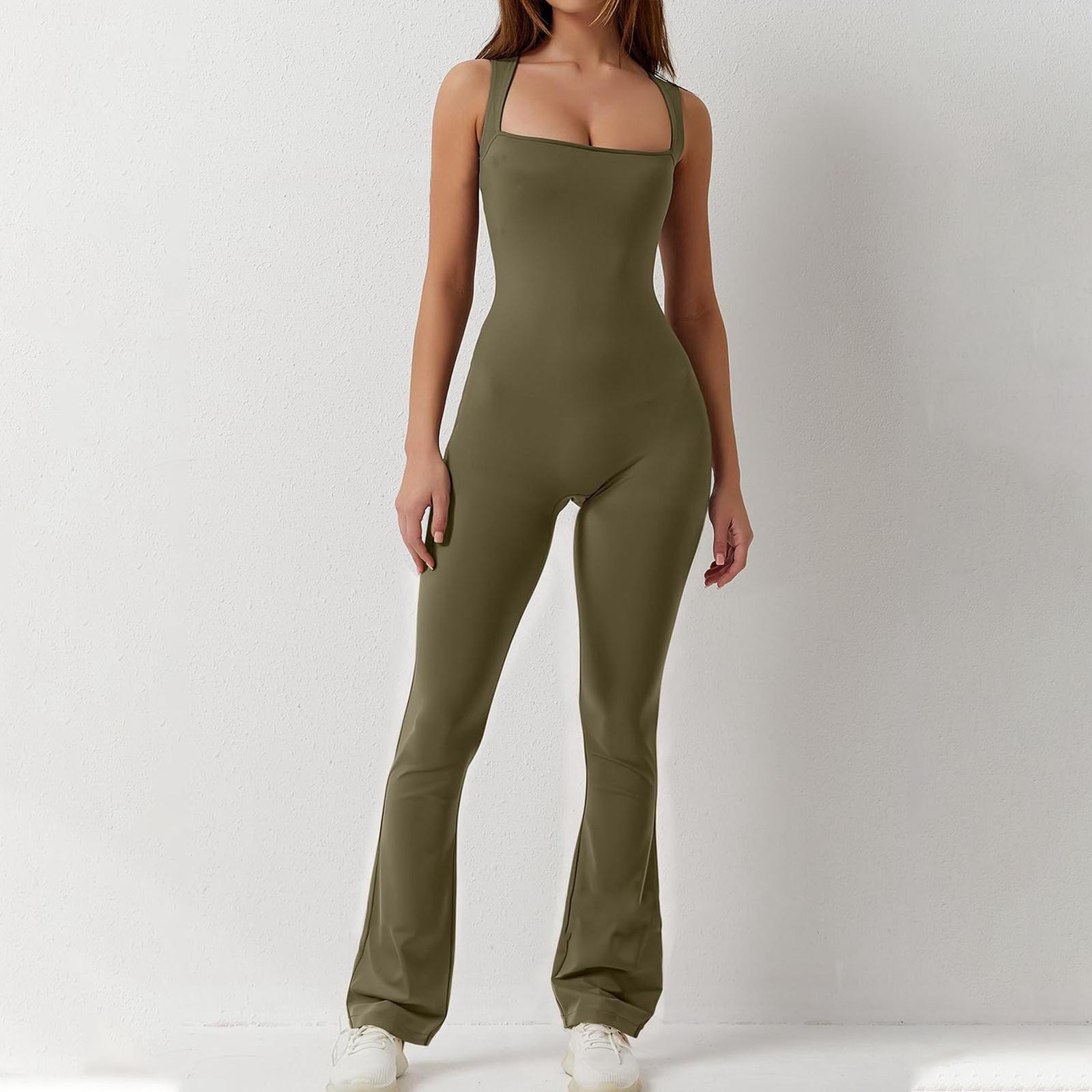 

Женский комбинезон с широкими штанинами, женский сексуальный обтягивающий повседневный боди без рукавов, одежда для фитнеса XL