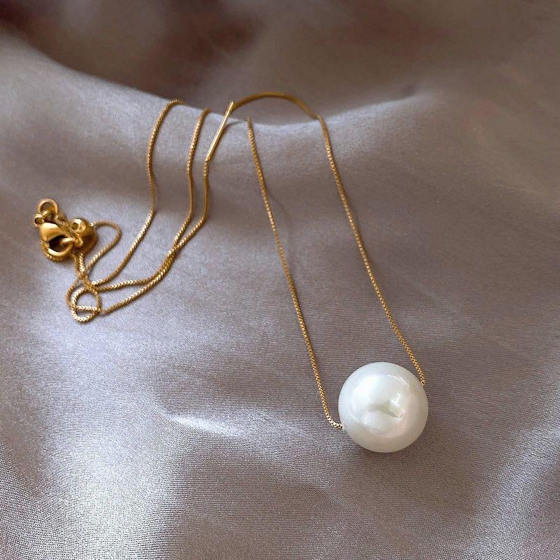 Simple Fashion Pearl Pendant Necklace Elegant Minimalist Pearl Jewelry for Women Girl Gift Accessories