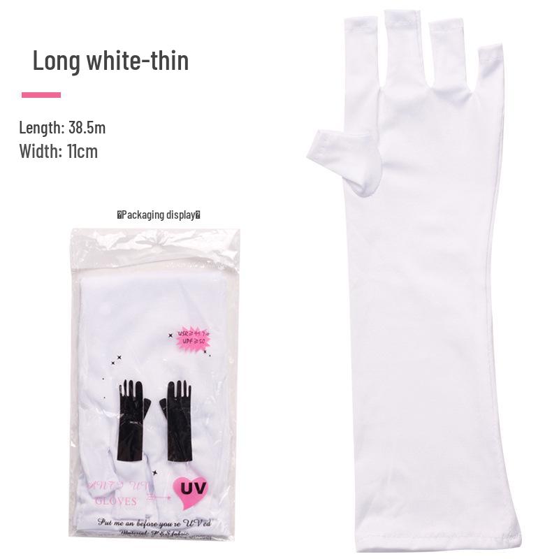 Cross-Border Nail Art UV Protection Half-Finger Gloves - Blackening Prevention