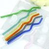 1Pc High Borosilicate Colorful Glass Straws Eco-Friendly Glass Wavy For Juice Cocktails Kitchen Party Bar Drinkware
