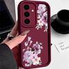 Étui Fleur de Pivoine Violette Pour Samsung Galaxy S25 Edge S24 S23 S22 Ultra S21 FE A15 A16 A17 A26 A34 A35 A36 A54 A55 A56 5G Capa