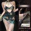 Sex Underwear World Rich Flower Velvet Printing Ancient Cheongsam Pure Desire Temptation Hip Skirt Set