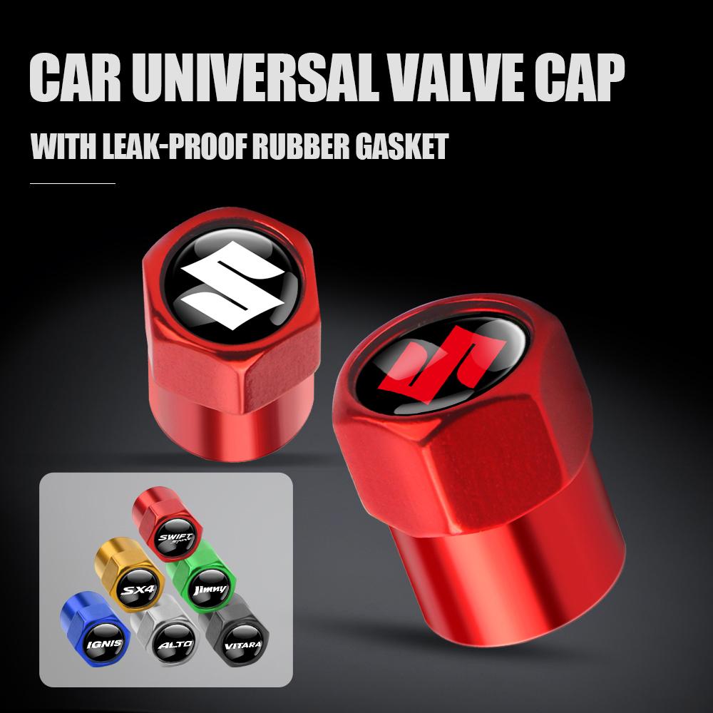 4PCS Car Wheel Tire Valve Caps Tyre Air Stem Covers For Suzuki Swift Jimny Ignis Alto Samurai Baleno Vitara Grand Vitara Ltz Gsr