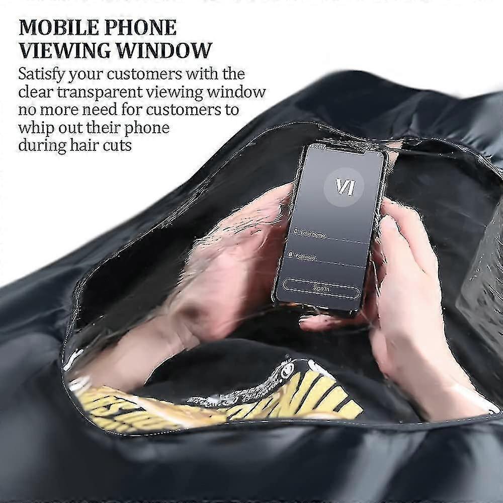 Premium Haircut Cape with Visualization Window - Adjustable Barber Cape for Salon & Home Use, Easy To Clean