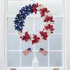 Independence Day Wreath for Front Door America Flag Patriotic Wreath 4th of July Patriotic Garland Home Office Wall