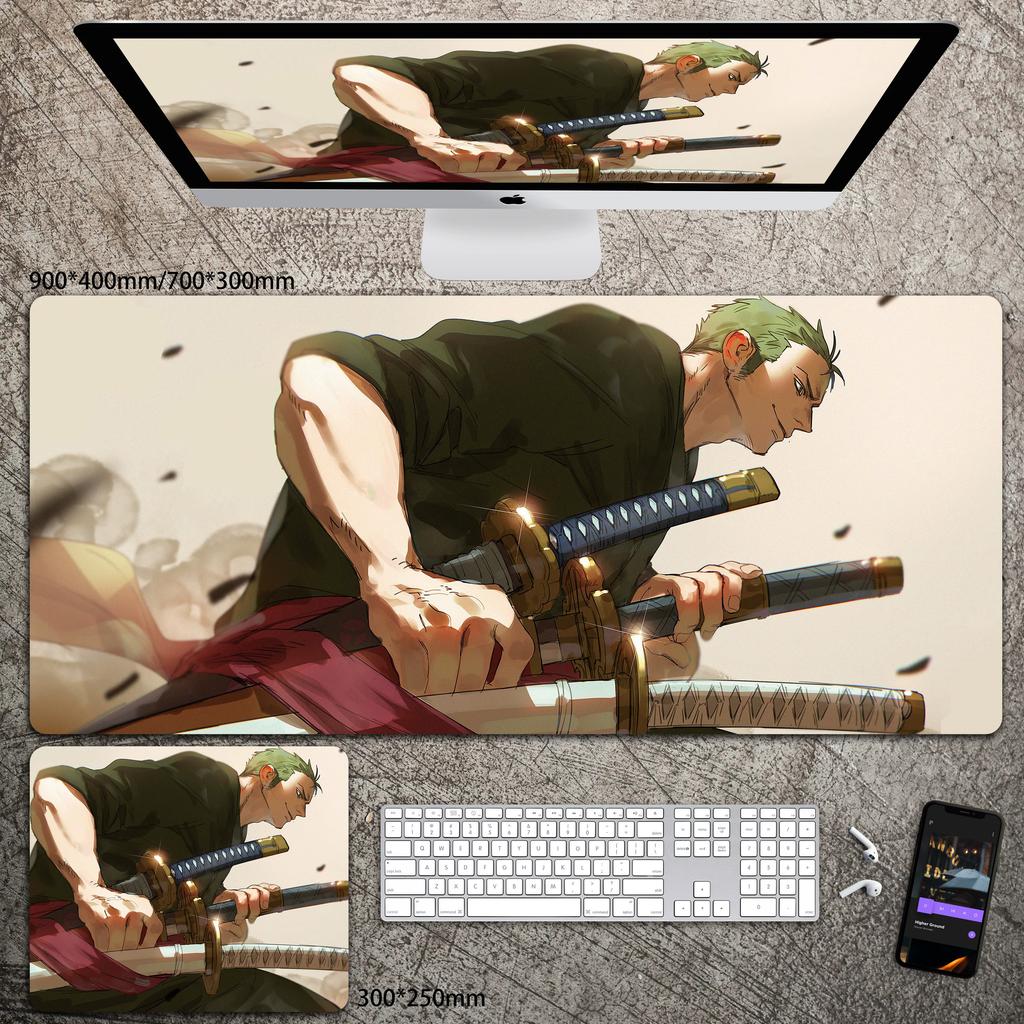 Hohe Auflösung ONE PIECE Leder-Mauspad Luffy Schreibtisch-Pad Rutschfest Wasserdichtes Mauspad Übergroß Jungen Animation E-Sport Spiel Tastatur-Pad