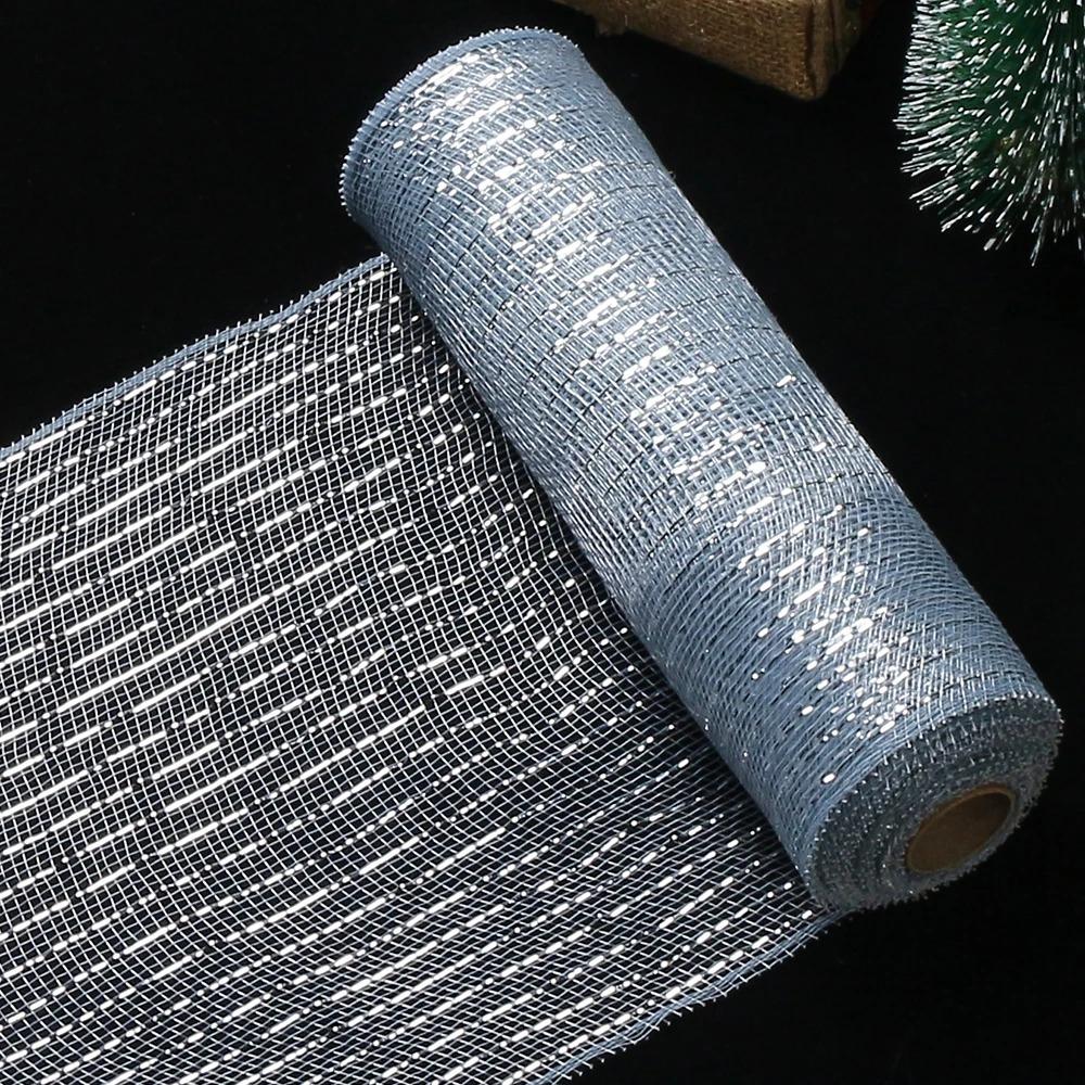 Frohe Weihnachten Dekoration Band Weihnachtsbaumschmuck Netz Tüll Rolle Stoff Anhänger für Zuhause Weihnachtsgeschenke Neujahr 2026 Deko