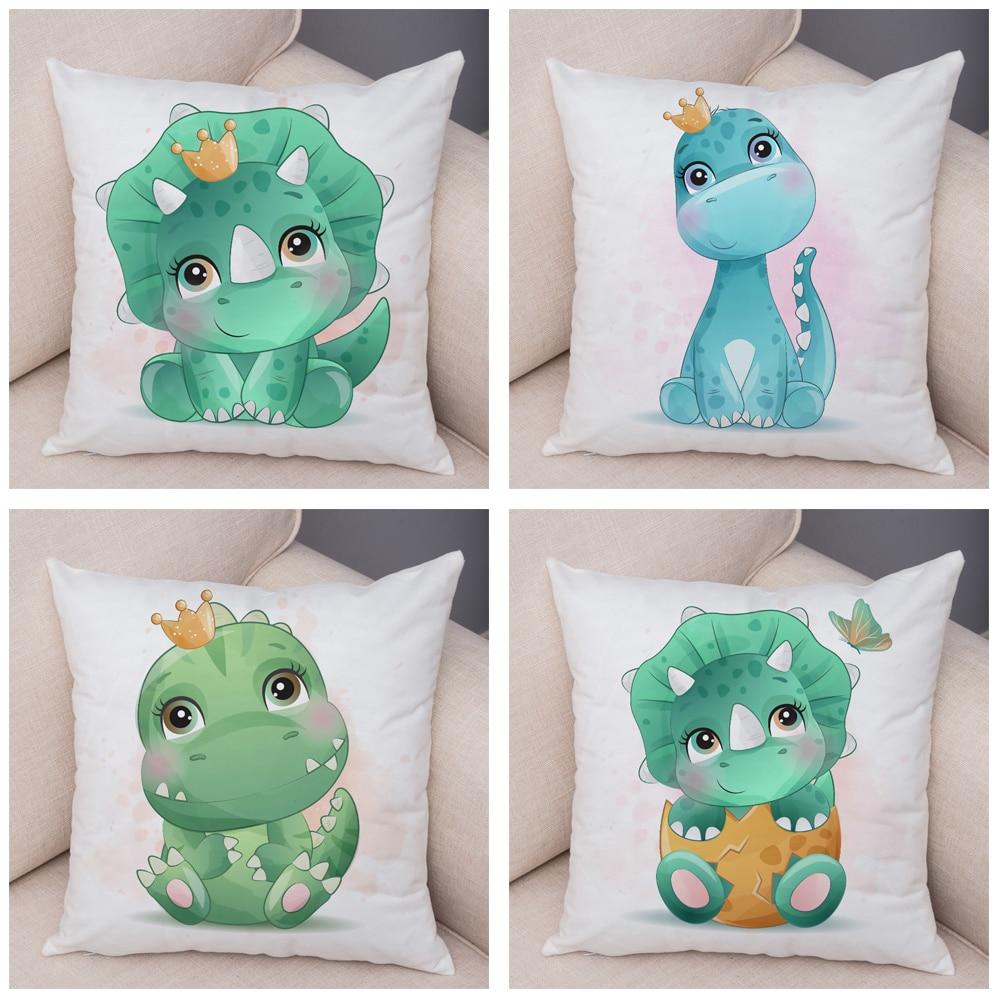 Husă de pernă Dinozaur Jurassic Desene Animat Decor Față de pernă Animal drăguț Camera copiilor Canapea Acasă Mașină