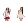 LADYSTA Women's Net Mini Skirt School Girl & Women’s White-Red Roleplay Costume  & Net and Lace Solid White Babydoll  Freesize( S M L)