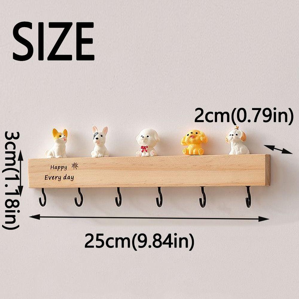 Creative Wooden Key Rack with Cute ornament Clothes Coat Hooks Door Hooks Hanger  Home