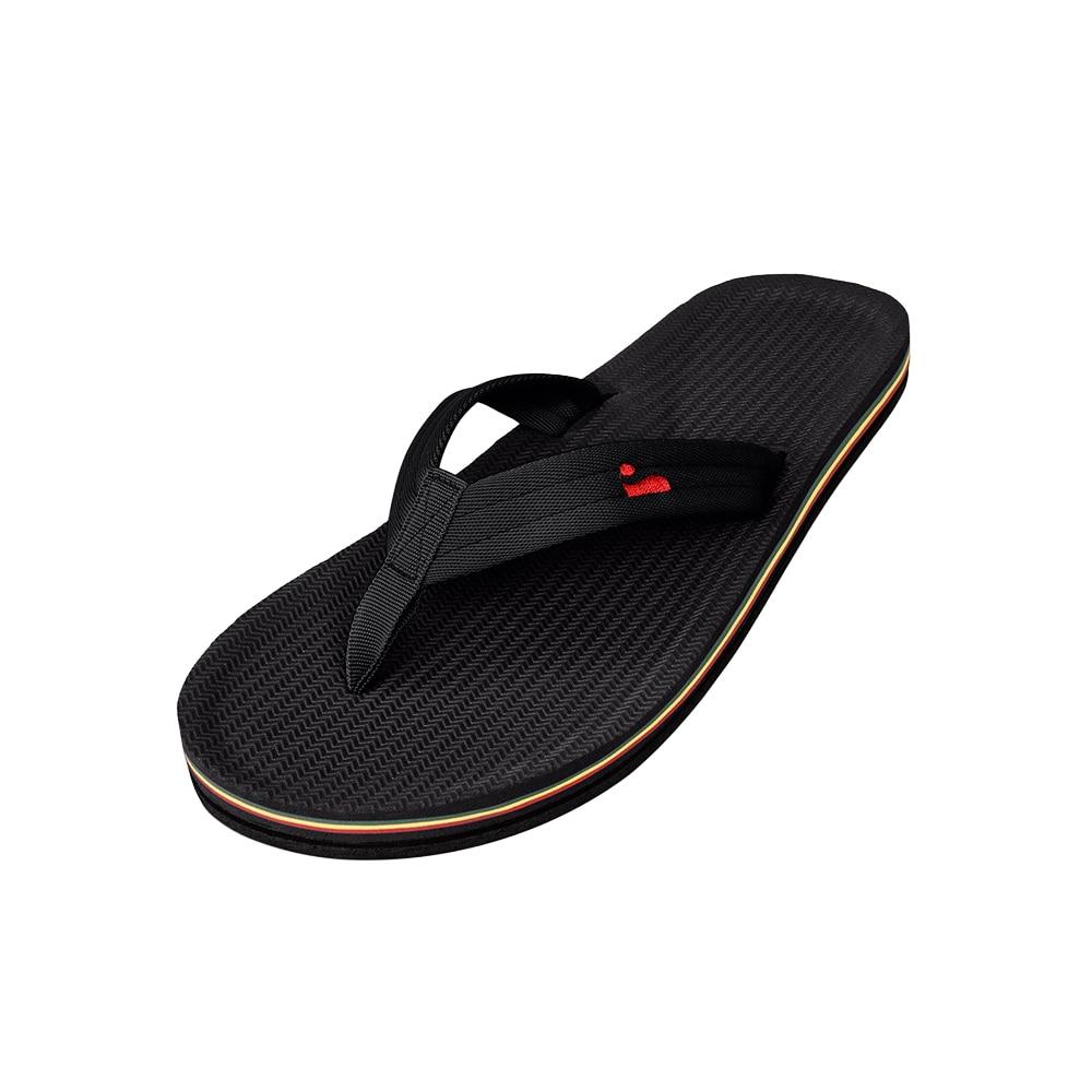 Indosol Reggae Black Slipper Easy Living Flip Flops - Reggae Black (M7-8)