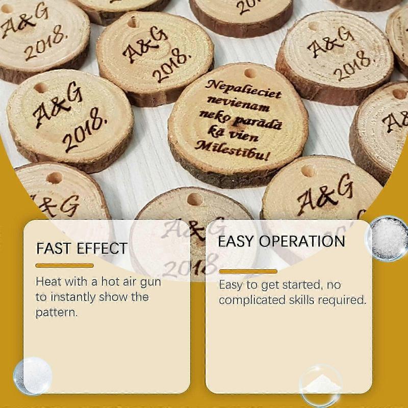 Wood Burning Paste for DIY Pyrography on Wood, Leather, Canvas & Paper  Easy to Use, Instant Pattern Display, Professional Finish, 100g