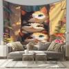 VIKAMA Curious Cat Tapestry Peeking Kittens Wall Hanging Art Aesthetic Home Decor for Living Room Bedroom Office Bar