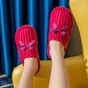 Straight hair cotton slippers indoor couple winter home warm non-slip plush bag and cotton shoes