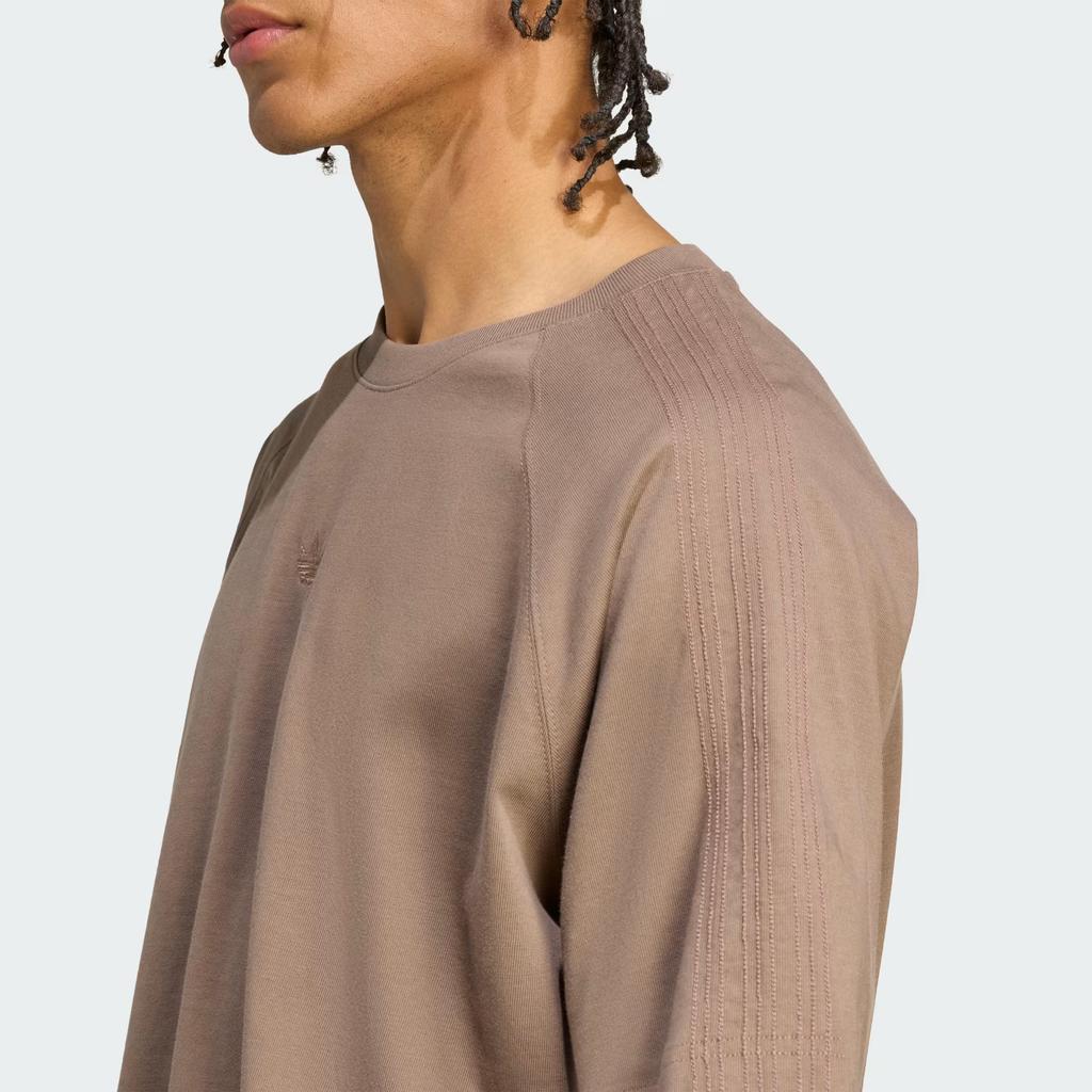 adidas Origineel Effen Kleur Logo Ronde Hals Losse Pasvorm Korte Mouw T-shirt Heren Tops Bruin JW1032