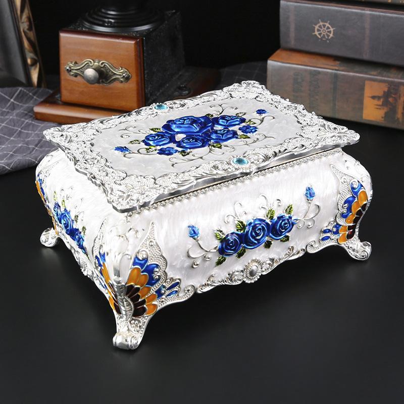 Russian Jewelry Box, European Style, Castle, Rose, Peacock Large Capacity Jewelry Box Storage Box