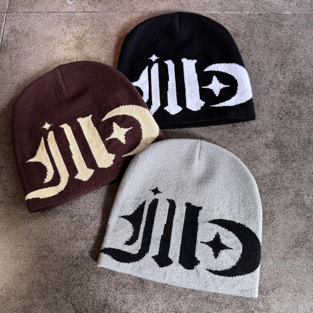 Style Moon Street Star Pattern Neutral Knitted Hat For Autumn And Winter