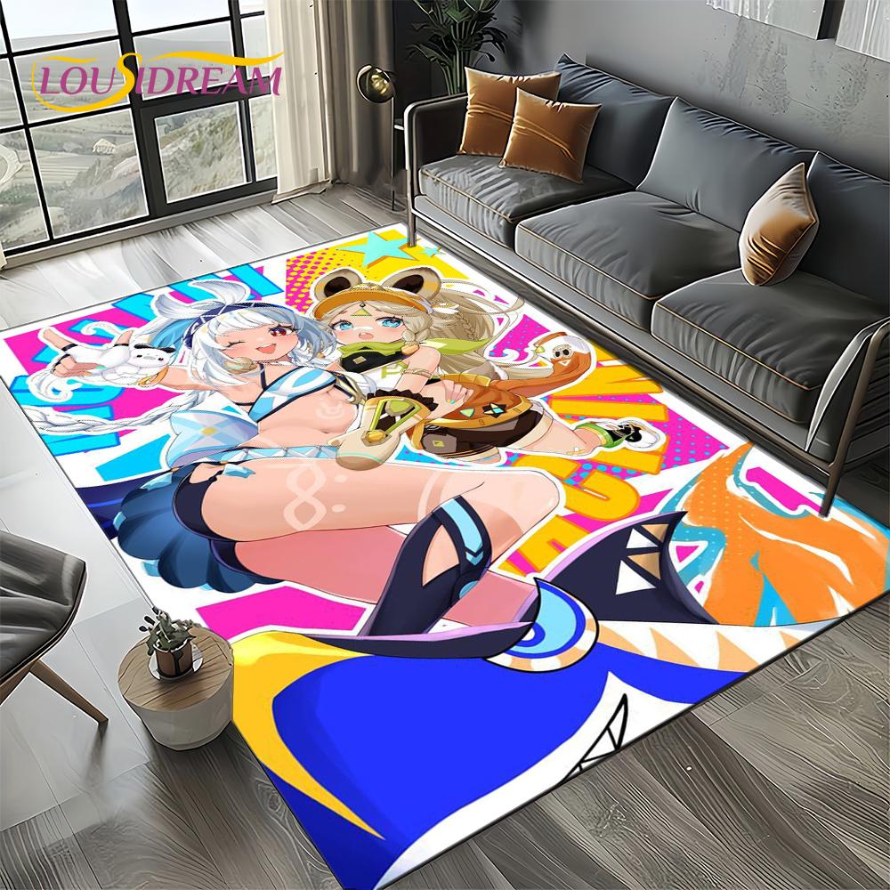 Nowy Dywanik Kreskówkowy Solo do Gier Genshin Impact do Salonu Sypialni Dekoracja Domowa Sofa, Mata Podłogowa Antypoślizgowa do Zabawy dla Dzieci