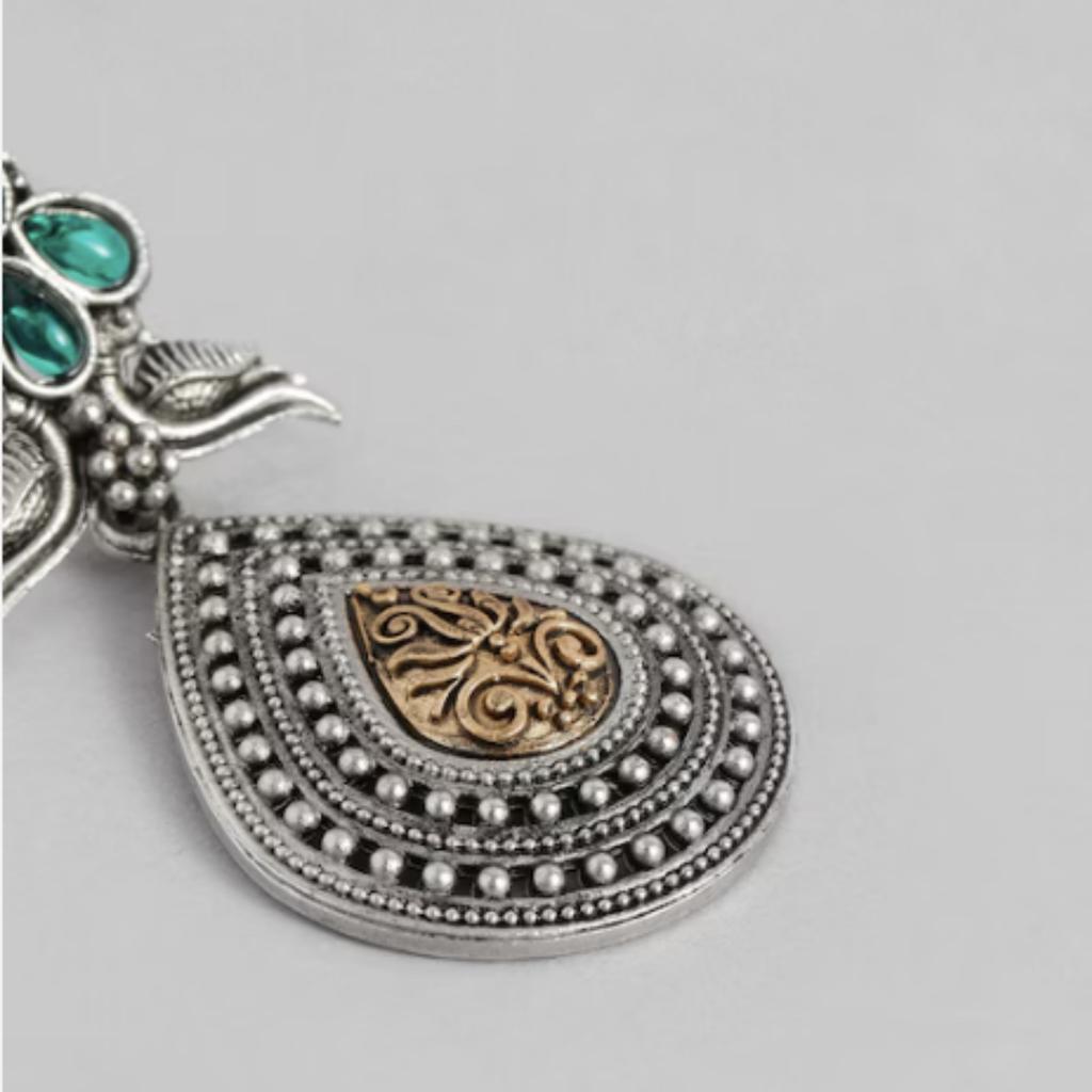 Oxidised Silver Polish Earrings, Silver Pearl Jewelry, Handmade Earring, Women Fashion Earrings, Silver Earrings