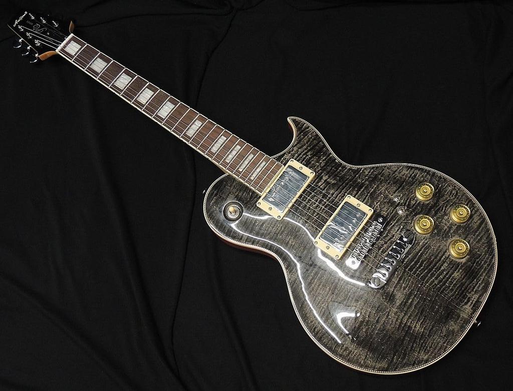 ARIA ProII SBK Black Flame Maple Top PE Series Les Paul Type Electric Guitar Black PE-700 See-through See-through