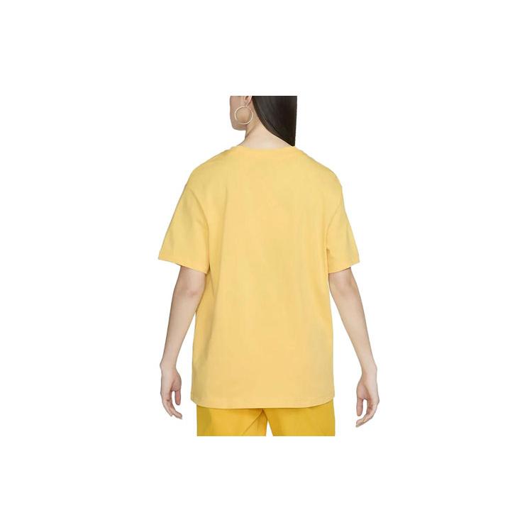 Nike Air Women's Logo Letter Print Crewneck T-Shirt Yellow DX7919-795
