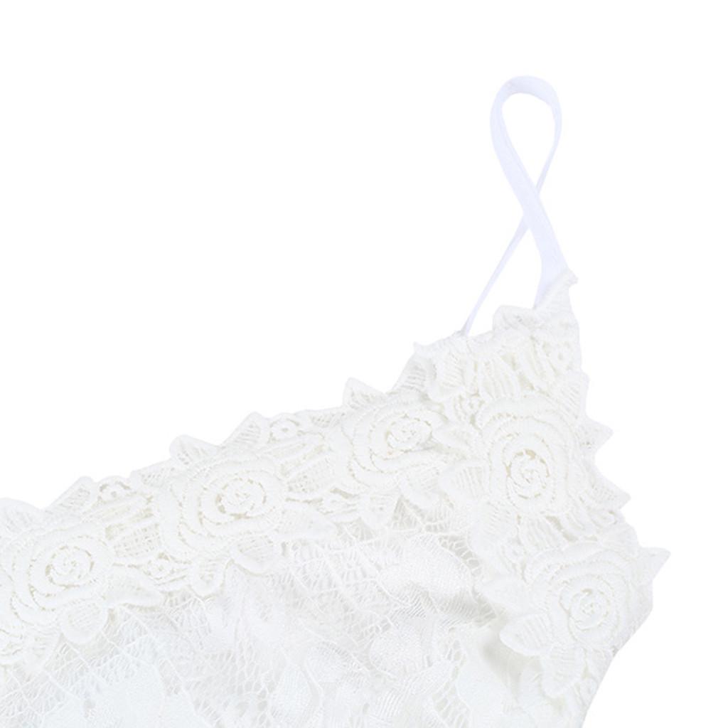 Women's Summer Sling V-neck Sexy Lace Splitting Irregular Long Dress