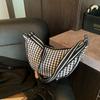 Niche design cloth bag women's new fresh plaid shoulder messenger bag casual versatile dumpling bag