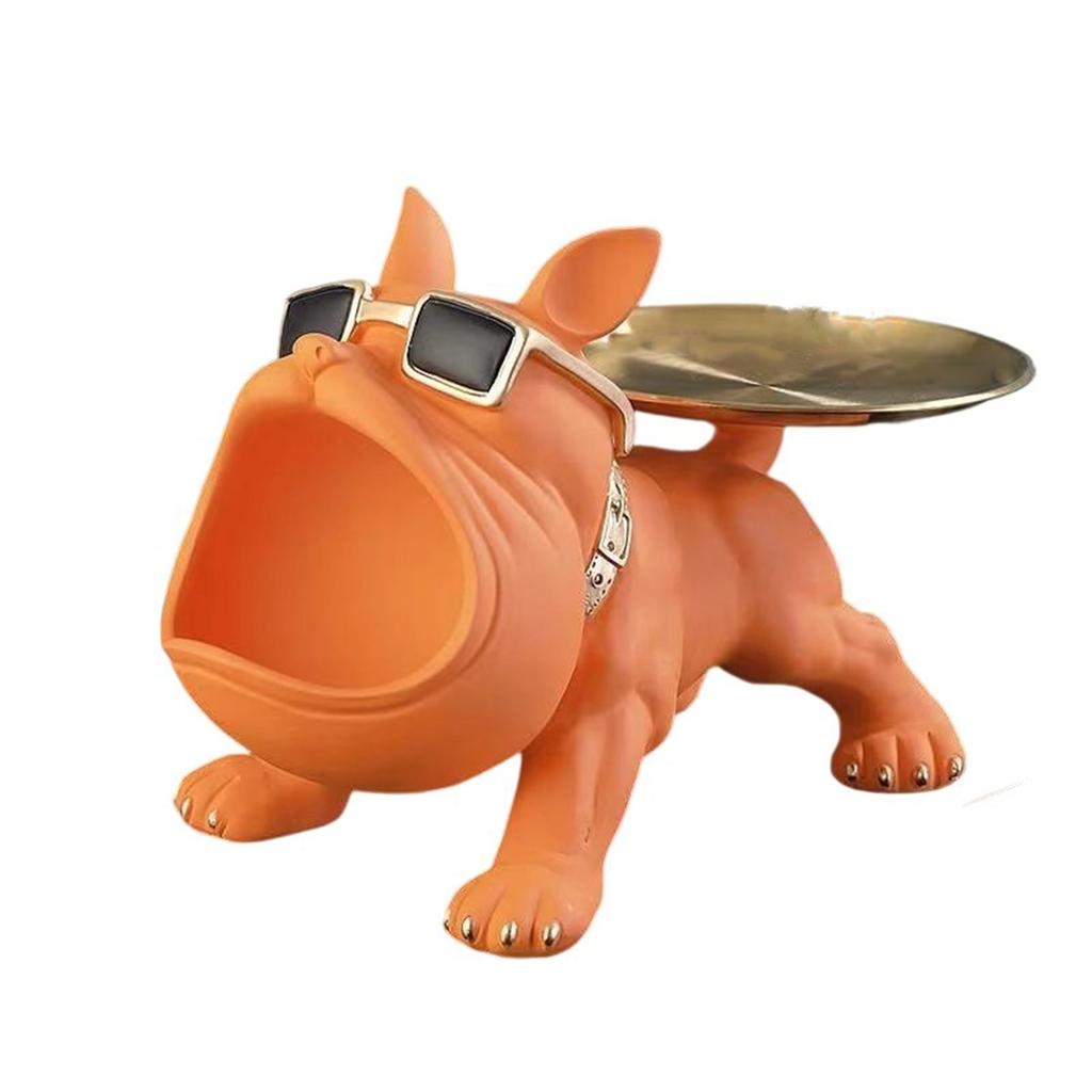 Decorative Items For Putting Keys At The Entrance, Home Decor In The Foyer, Black Big Mouthed Dog Tray Storage Box