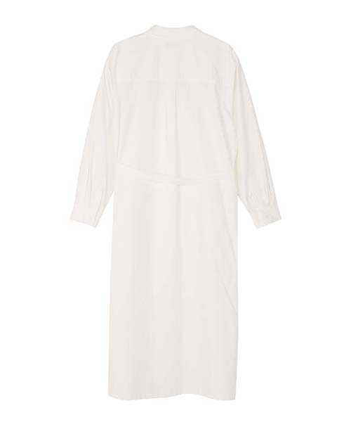 PLUNASTUDIO Waist Strap Long Shirt Dress_White