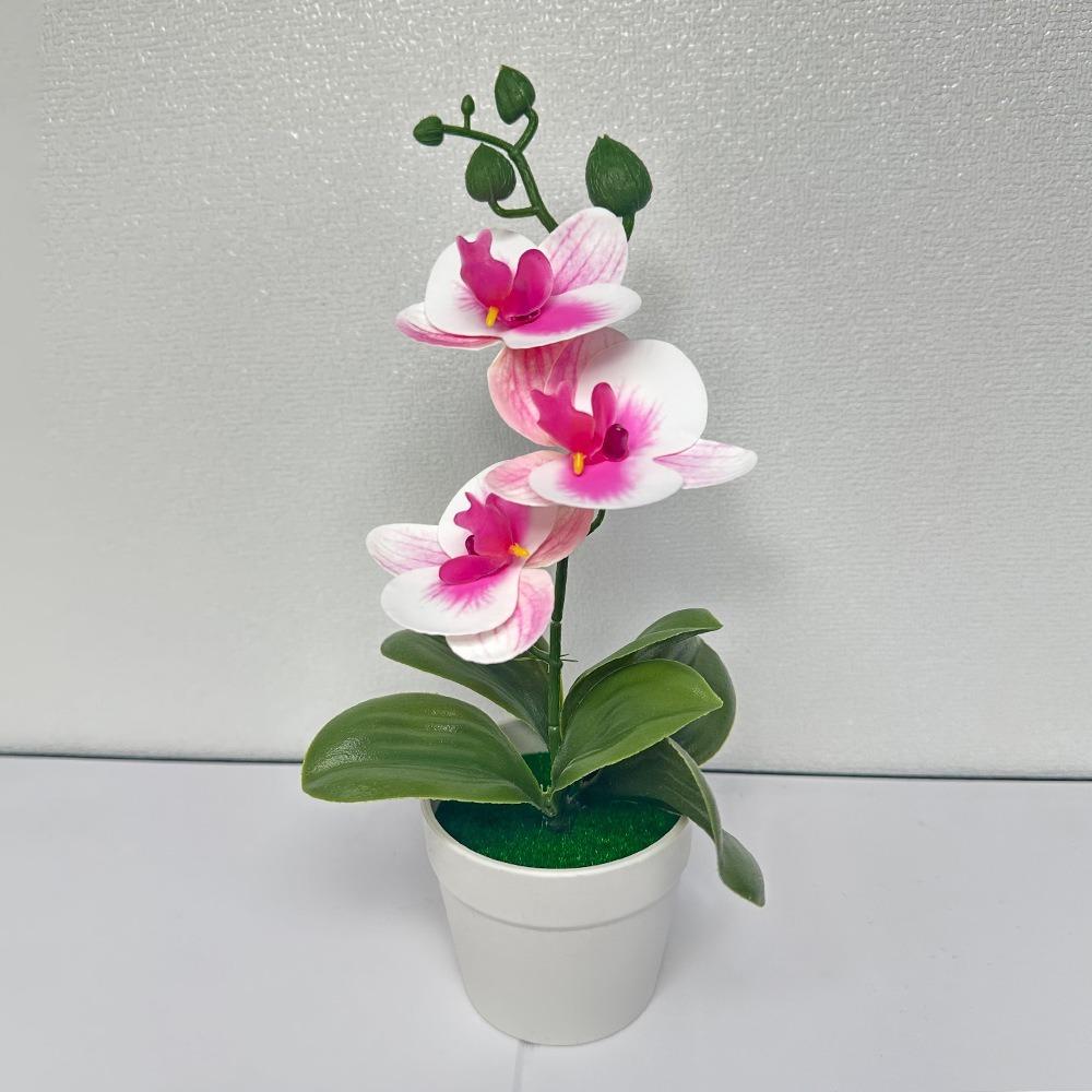 Creative 26cm Simulated Butterfly Orchid DIY Gifts Artificial Orchid Bonsai Faux Flowers for Outdoor Indoor Office