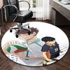 1pc Anime Volleyball Player Round Carpet  Office Chair Mat, NonSlip Rug for Anime Lovers, Seasonal Gift, Suitable for Home Decor, Living Room
