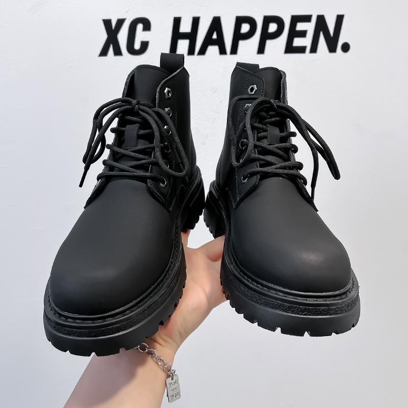 Winter velvet Martin boots men's British style high-top leather shoes locomotive tooling boots big boots 25006-A