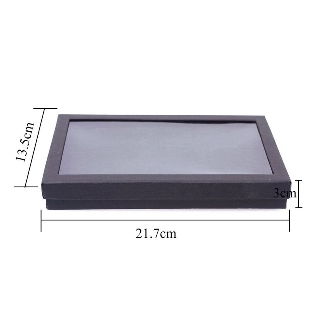 Transparent Window Jewelry Holder Display Case Show Cufflinks Tray Storage Organizer Ring Box